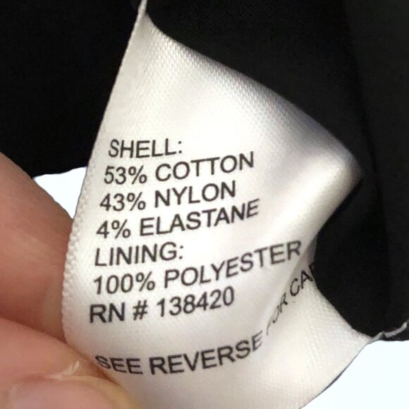 Etcetera Solid White Black Notch Neckline Sleeveless Lined Sheath Dress 2 - Picture 15 of 15